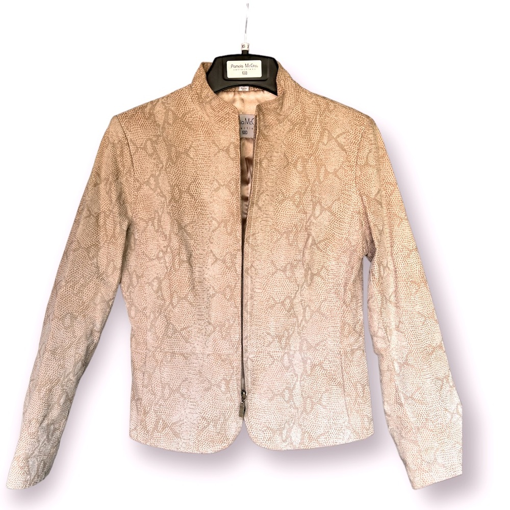 Vintage Pamela McCoy Leather Jacket- Snakeskin XS